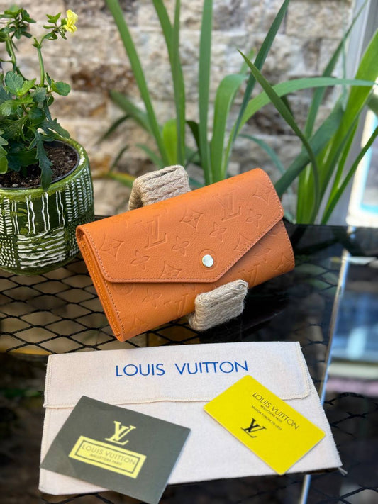L - Leather Sarah Wallet (Orange)