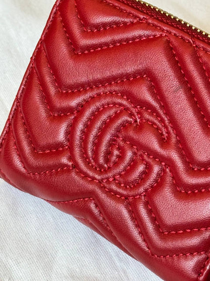 GG - Leather Mini Zippy Wallet (Red)