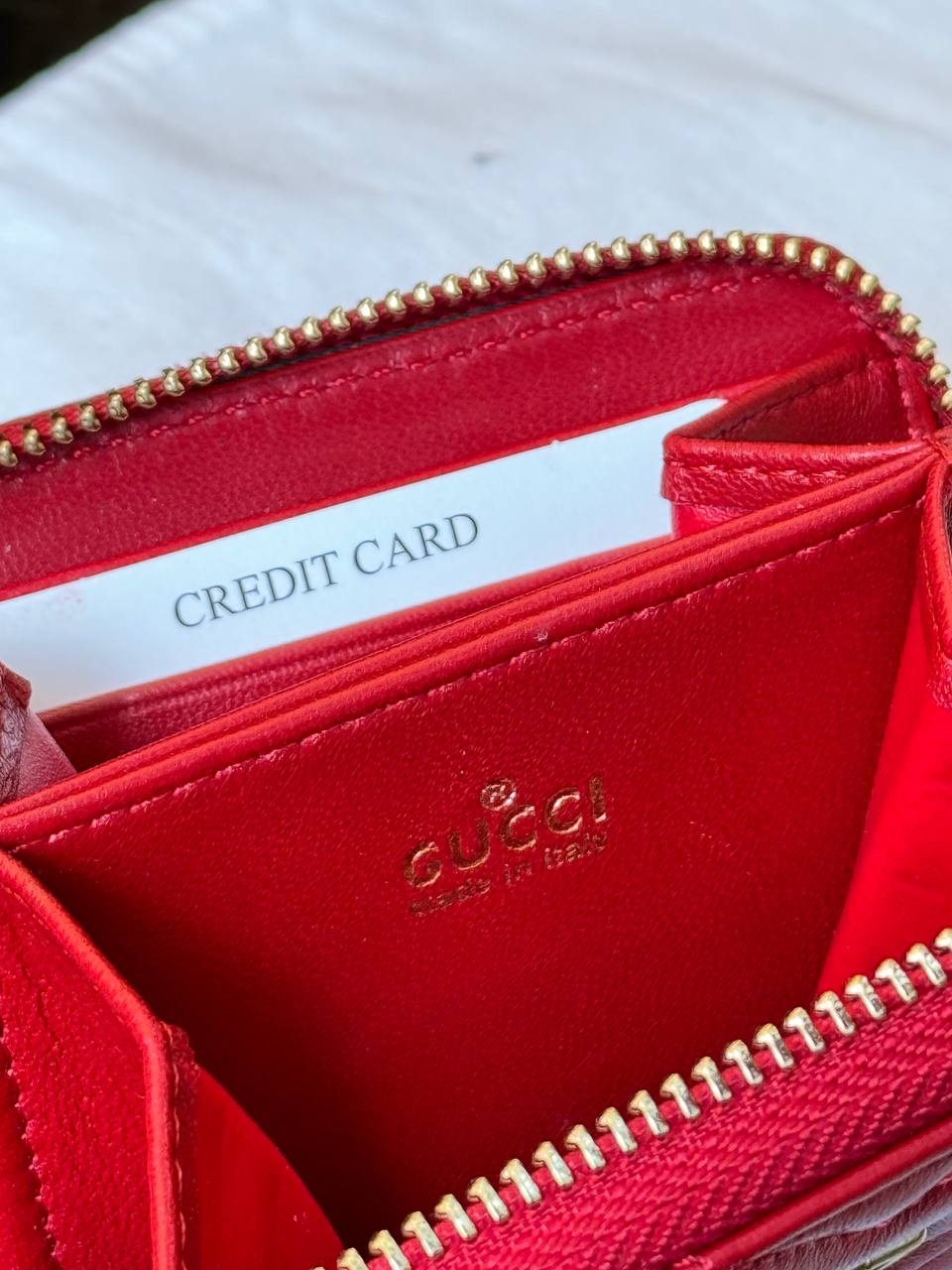 GG - Leather Mini Zippy Wallet (Red)