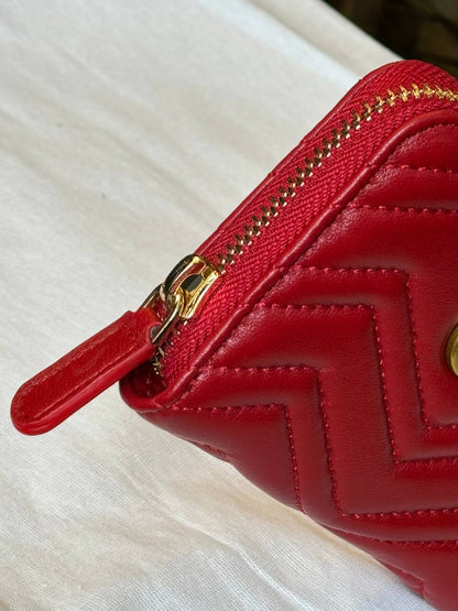 GG - Leather Mini Zippy Wallet (Red)